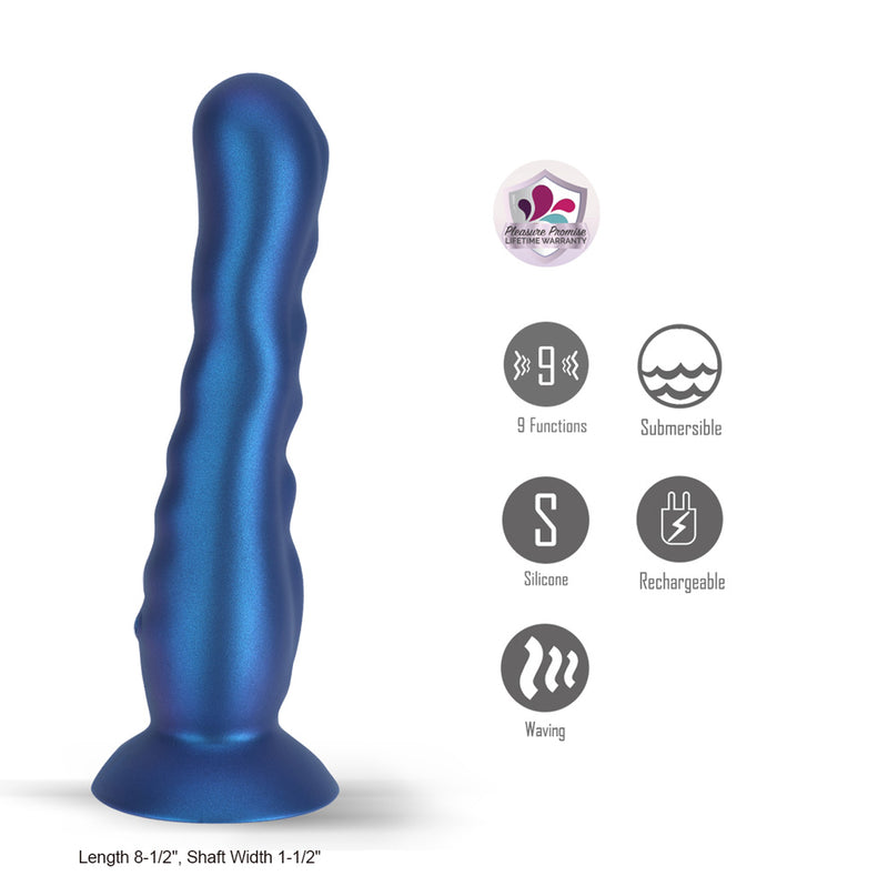AURORA 9-Function Vibrating Liquid Silicone Suction Cup Dong