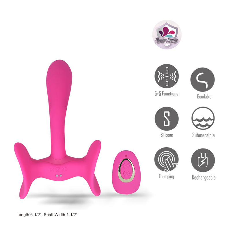 PAISLEE Dual Motor Remote Control Thigh Hold Thumping Vibrator