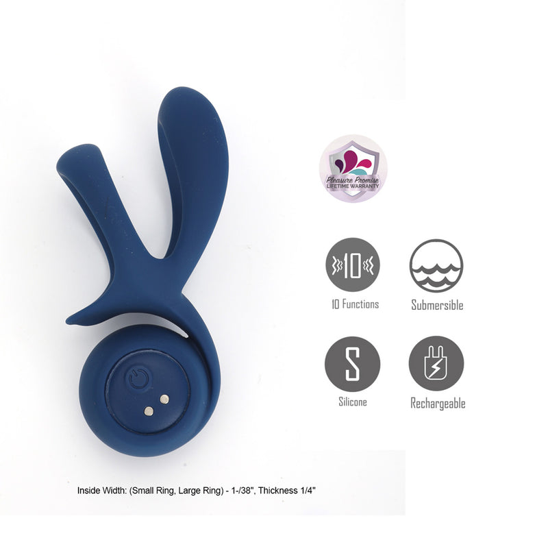 VIBELITE DOLIN 10-Function Silicone Coiled Dual Vibrating Ring