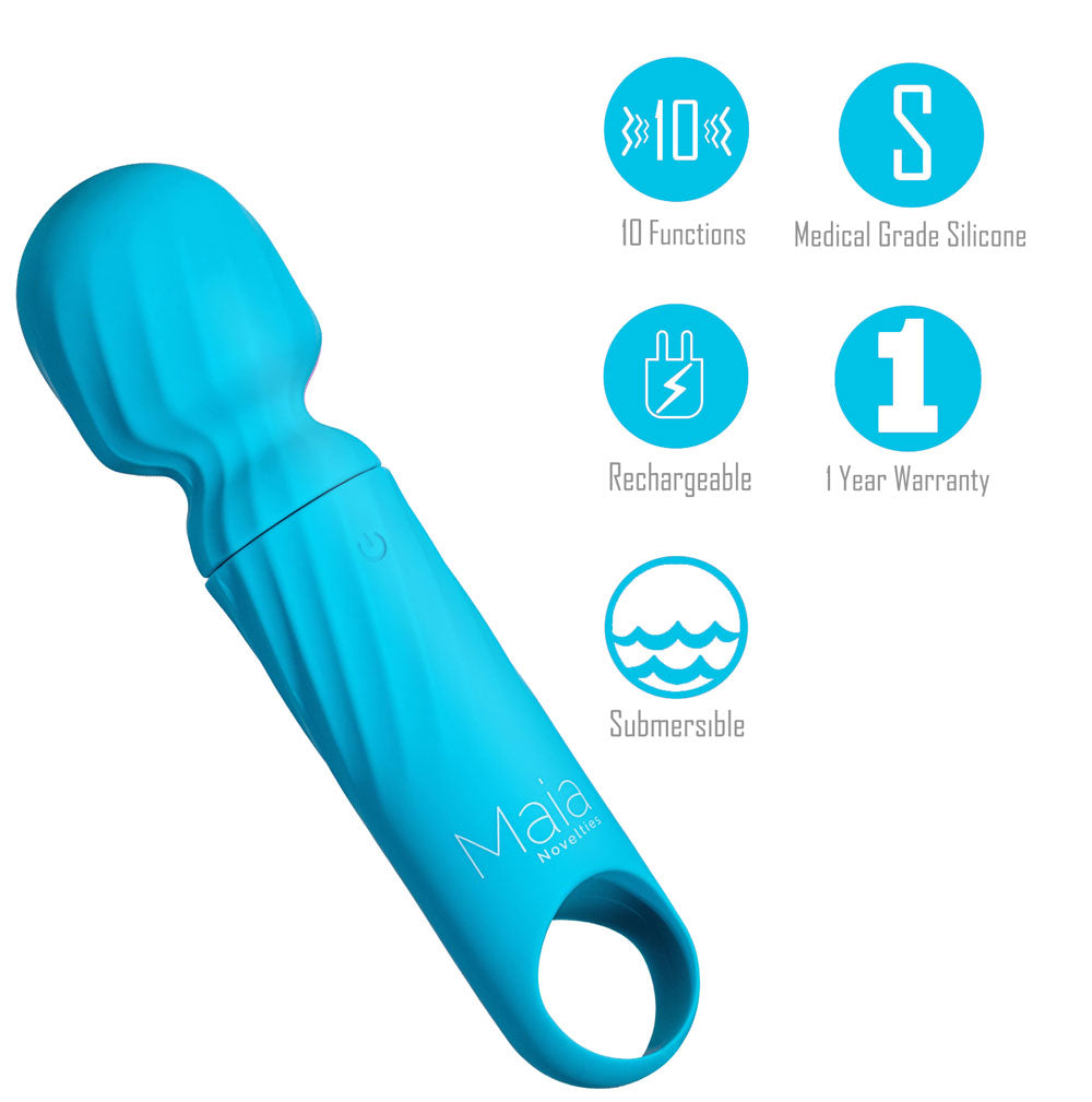 VIBELITE Dolly BLUE Rechargeable Mini Wand maiatoys.com VIBELITE Dolly BLUE Rechargeable Mini Wand maiatoys.com