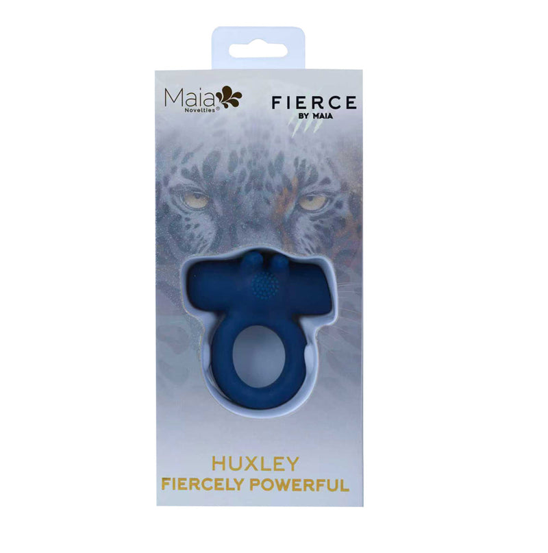 HUXLEY BLUE 10-Function Liquid Silicone Jaguar Powered C-Ring