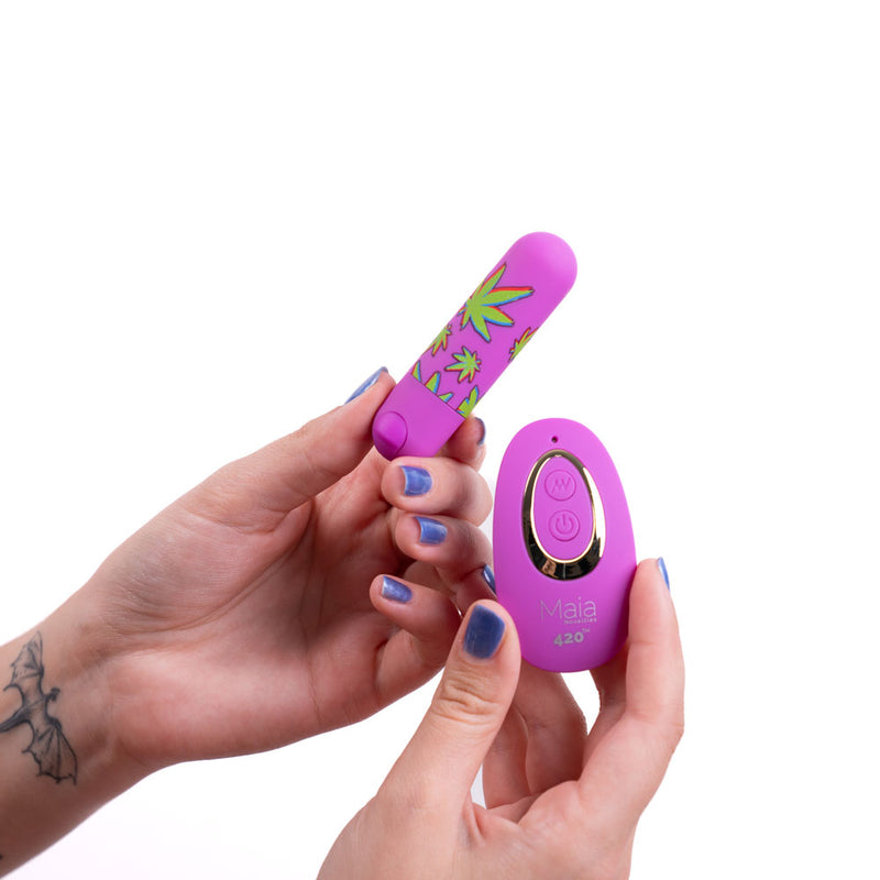 JESSI 420 PURPLE Remote Rechargeable Super Charged Mini Bullet