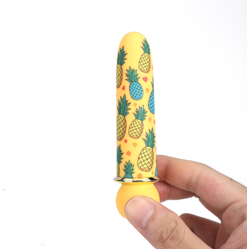 KONA 10-Function Rechargeable Silicone Pineapple Print JAGUAR POWER Bullet