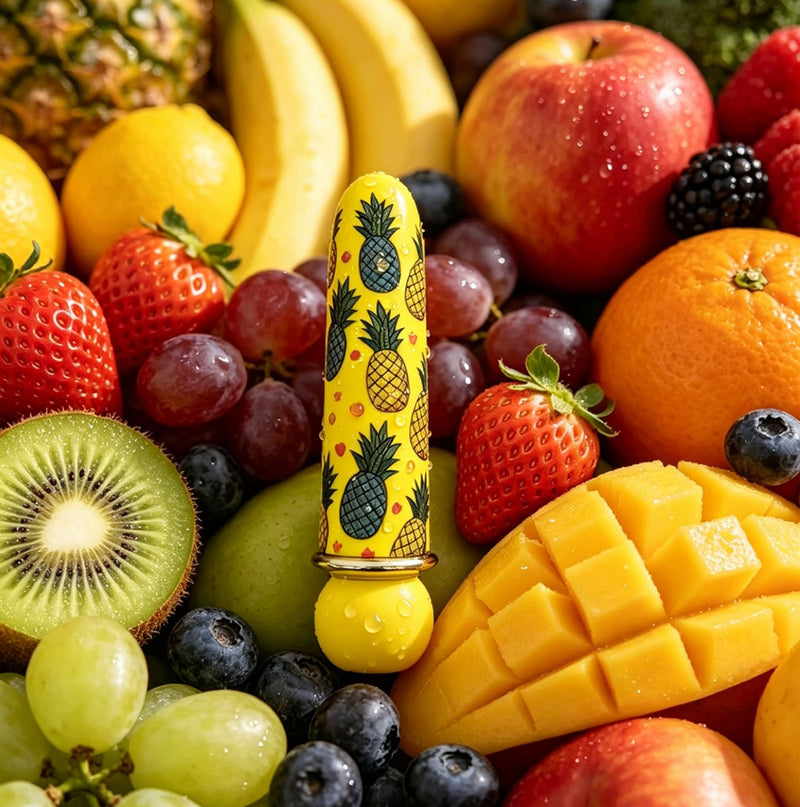 KONA 10-Function Rechargeable Silicone Pineapple Print JAGUAR POWER Bullet