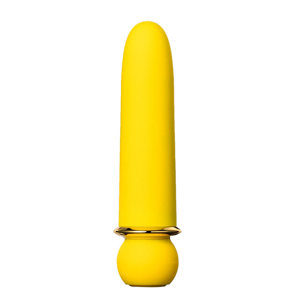 JAGUAR YELLOW 10-Function Rechargeable Silicone Coated Super-Charged Bullet