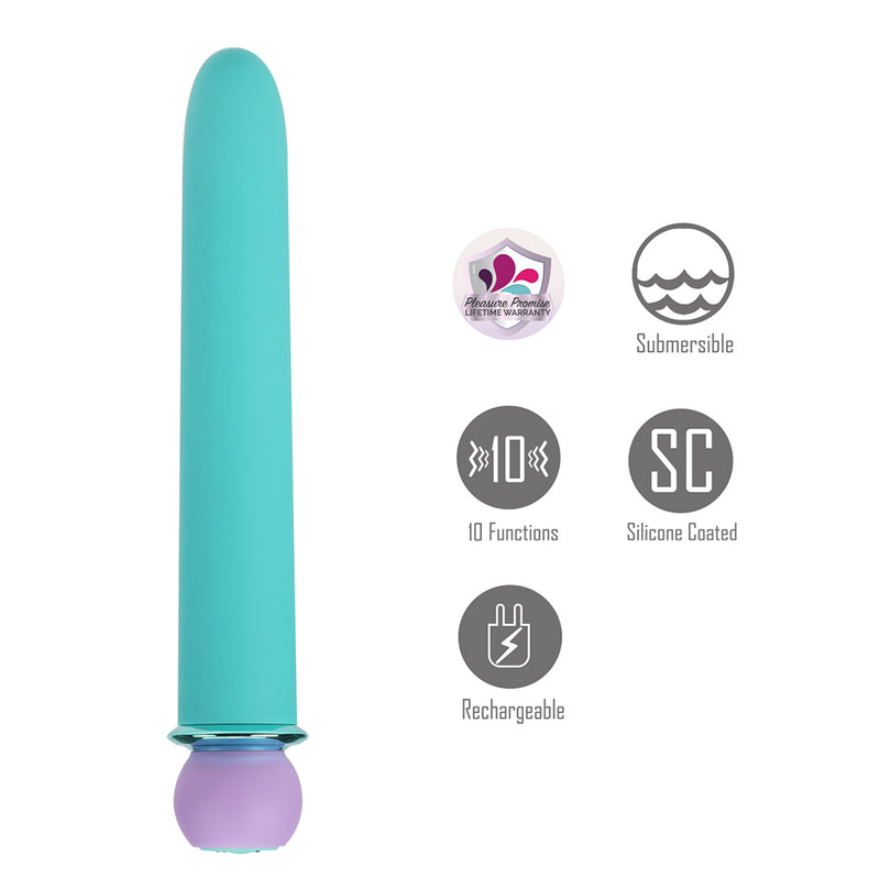 RORI BLUE Super Charged X-Long 10-Function Rechargeable Bullet Vibrator