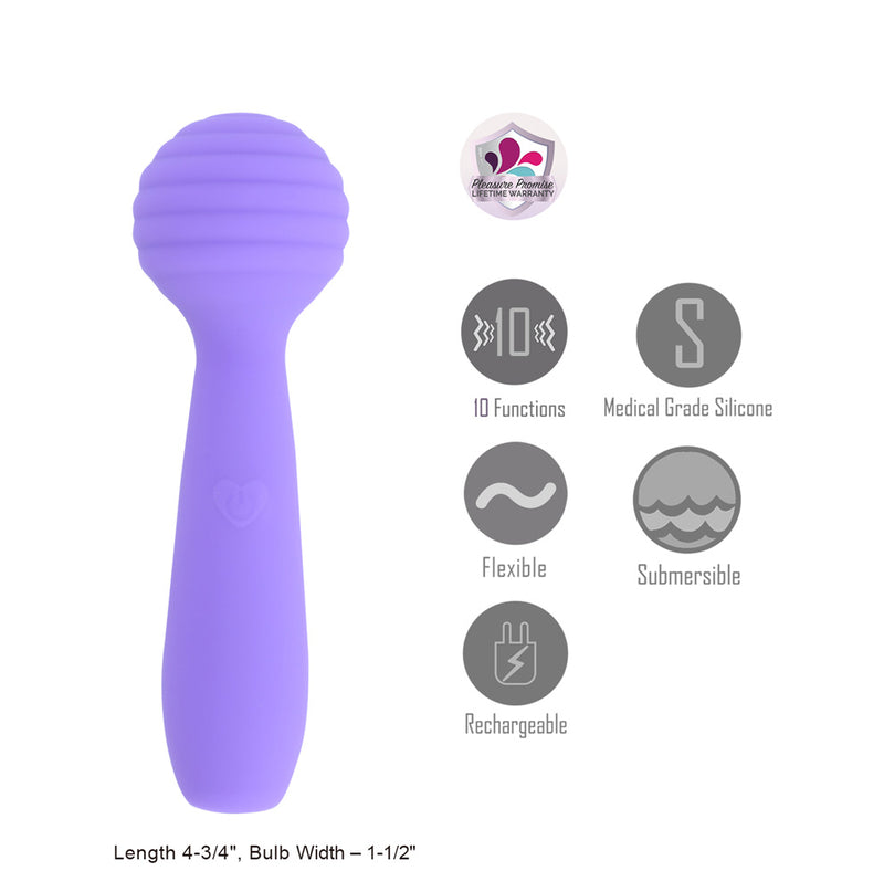 VIBELITE DAPHNE 10-Function Flexible Silicone Textured Mini Wand Vibe