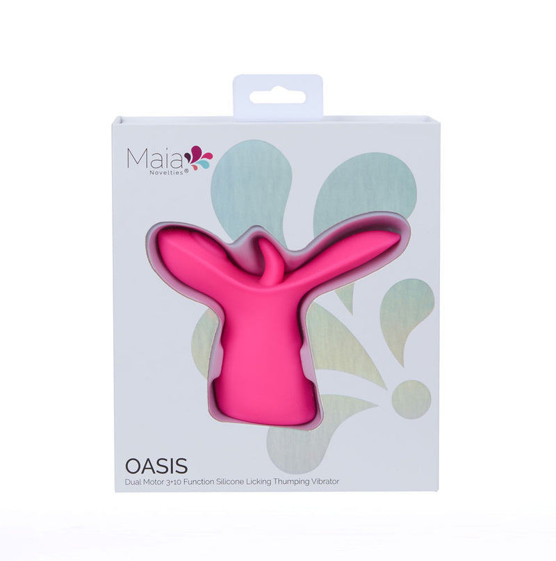 OASIS PINK Dual Motor 3+10 Function Silicone Licking Thumping Vibrator