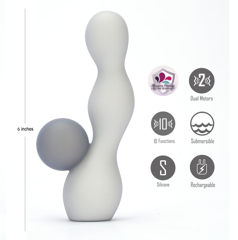 PRESLEY 10-Function Rechargeable Ripple & Ball Vibrator