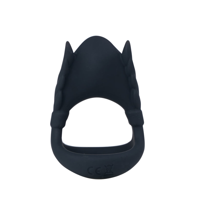 ROCKY BLACK - VIBELITE 10-Function Silicone Vibrating Dual C-Ring