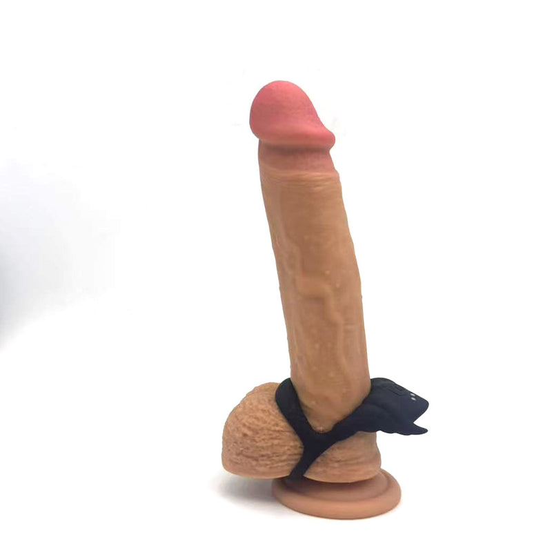 ROCKY BLACK - VIBELITE 10-Function Silicone Vibrating Dual C-Ring