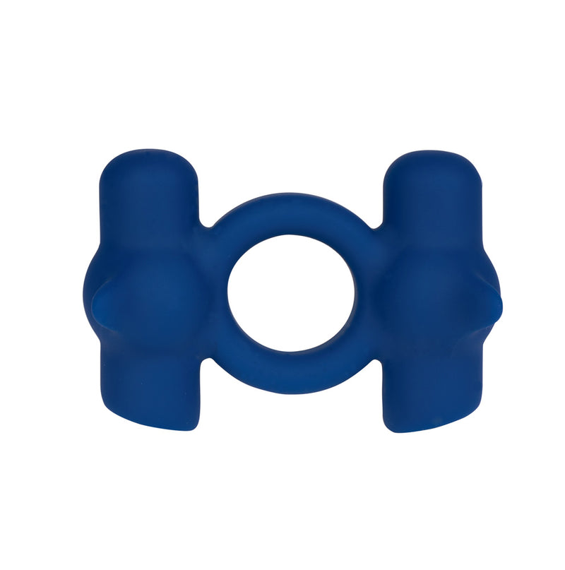 RONAN BLUE 10-Function Liquid Silicone Dual Jaguar Powered C-Ring