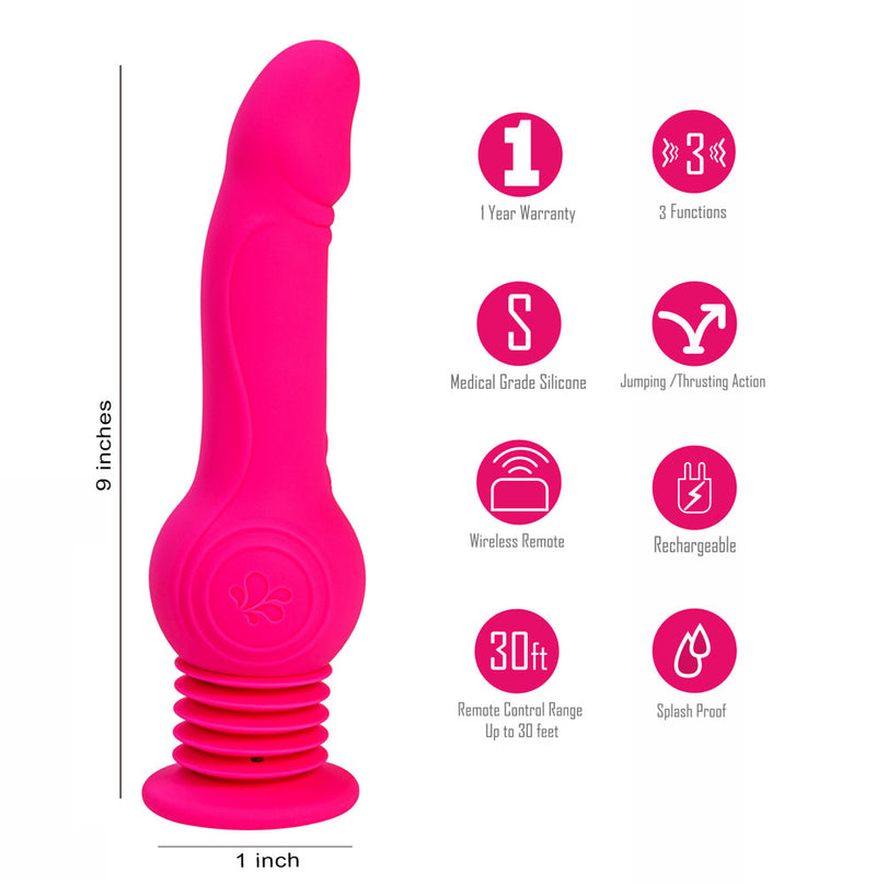 Tegan Remote Control 3+3 Function Jumping Vibrating Rechargeable Dong