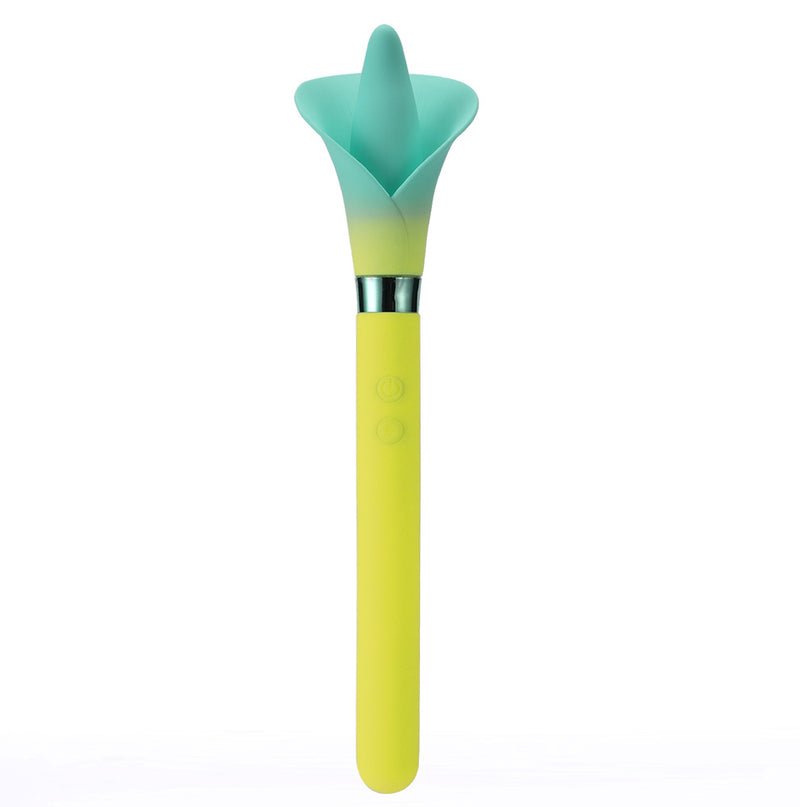VALA YELLOW Dual Jaguar Motor 10-Function Silicone Flower Vibrator