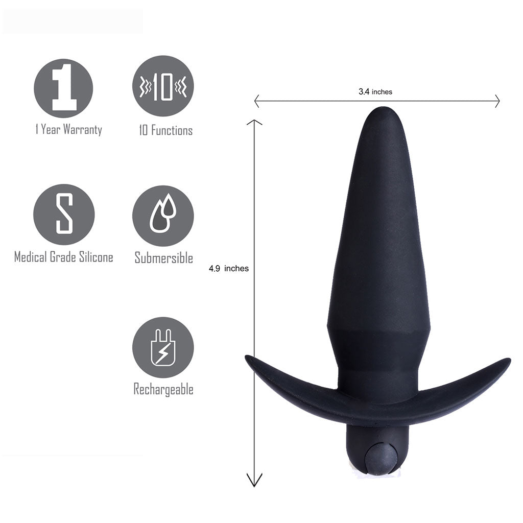 CODY USB Rechargeable Silicone 10-Function Vibrating Anal Plug maiatoys.com CODY USB Rechargeable Silicone 10-Function Vibrating Anal Plug maiatoys.com