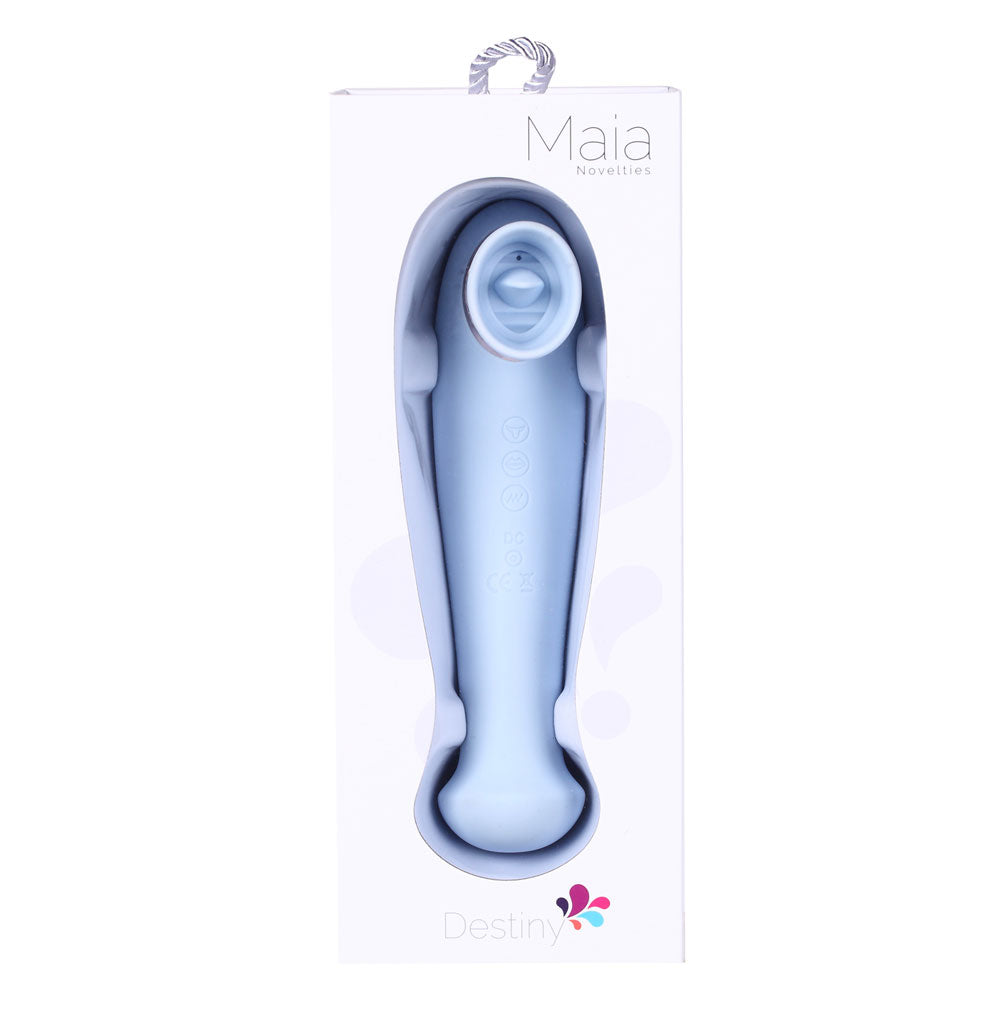 DESTINY 15-Function Rechargeable Suction + Vibration + 3 Motors BLUE maiatoys.com DESTINY 15-Function Rechargeable Suction + Vibration + 3 Motors BLUE maiatoys.com