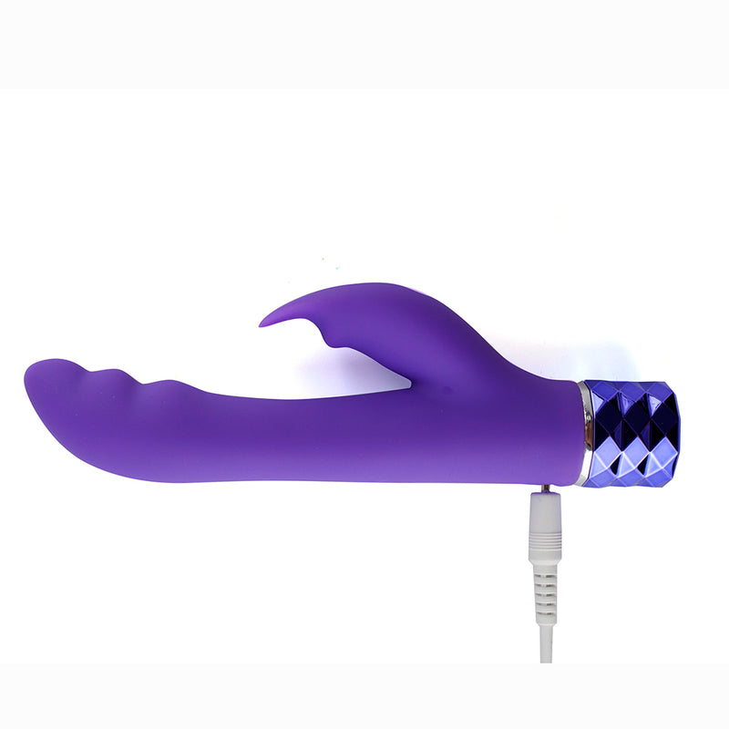 HAILEY Crystal Gems USB Rechargeable Silicone 10-Function G-Spot Vibrator Purple