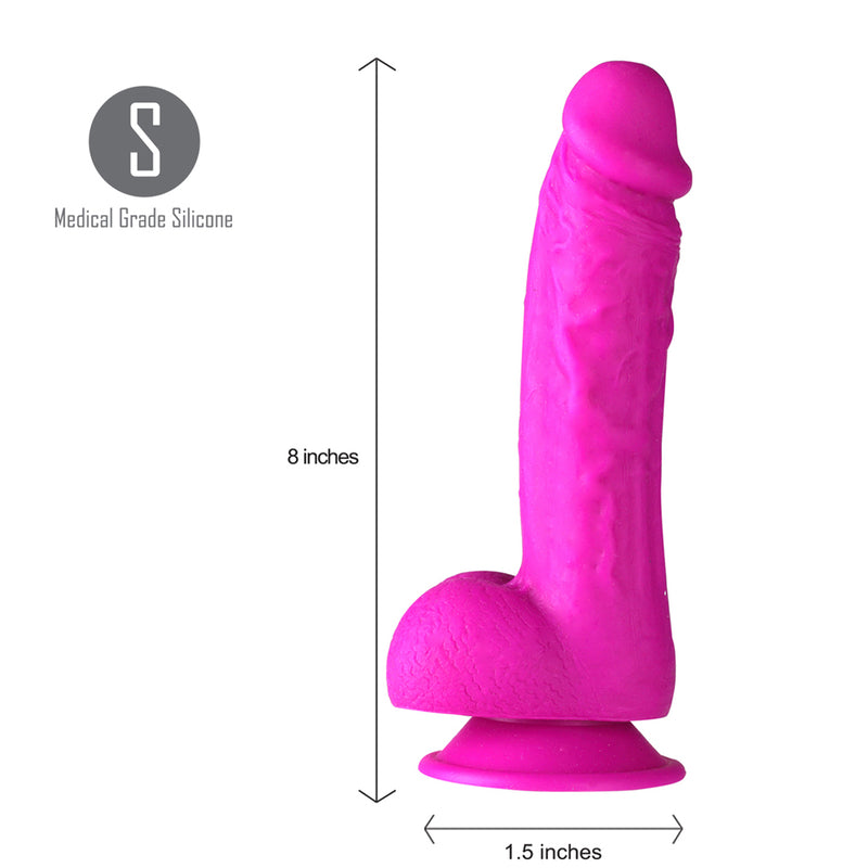 JOSI 8-Inch Silicone Realistic Suction Cup Dong