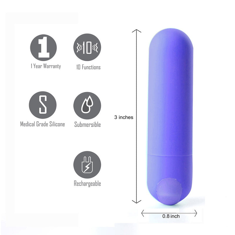 JESSI USB Rechargeable Super Charged Mini Bullet PURPLE