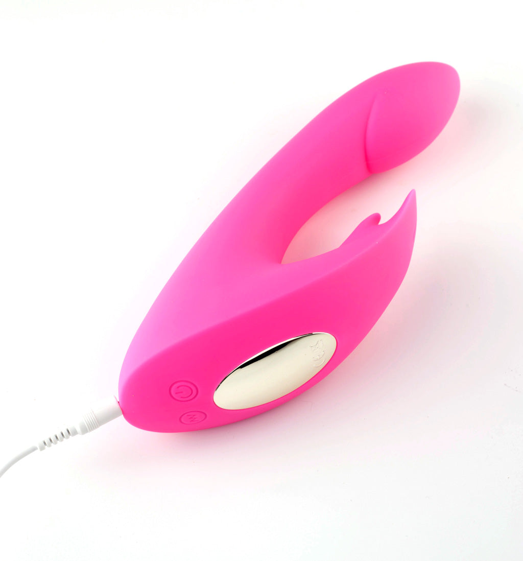 LEAH USB Rechargeable Silicone 10-Function Rabbit Vibrator Pink maiatoys.com LEAH USB Rechargeable Silicone 10-Function Rabbit Vibrator Pink maiatoys.com
