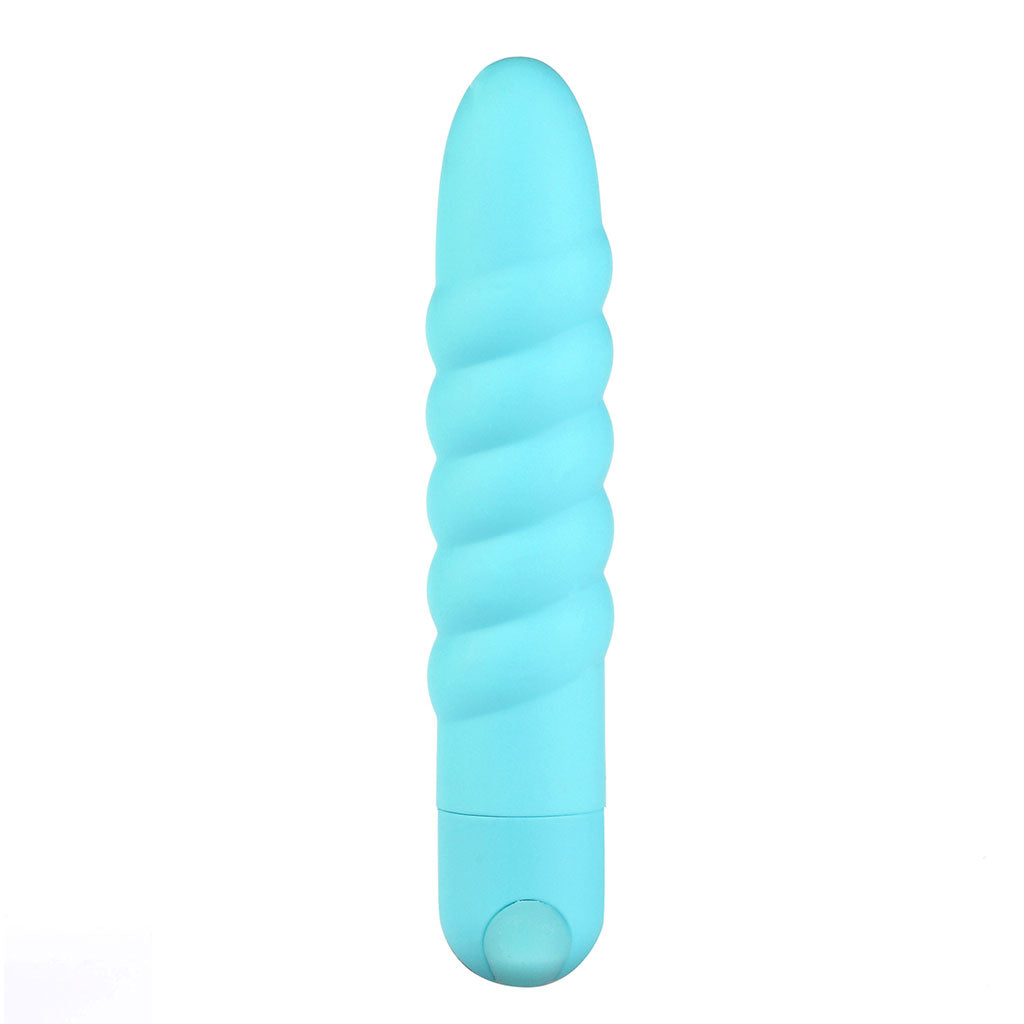 LOLA USB Rechargeable Silicone 10-Function Vibrating Twisty Bullet Blu maiatoys.com LOLA USB Rechargeable Silicone 10-Function Vibrating Twisty Bullet Blu maiatoys.com