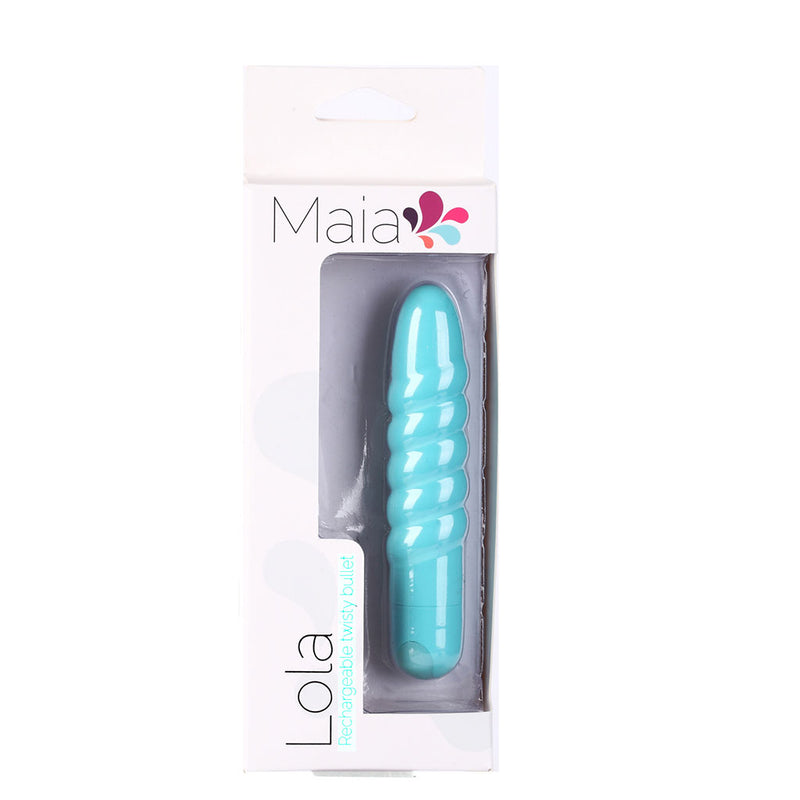 LOLA USB Rechargeable Silicone 10-Function Vibrating Twisty Bullet Blue
