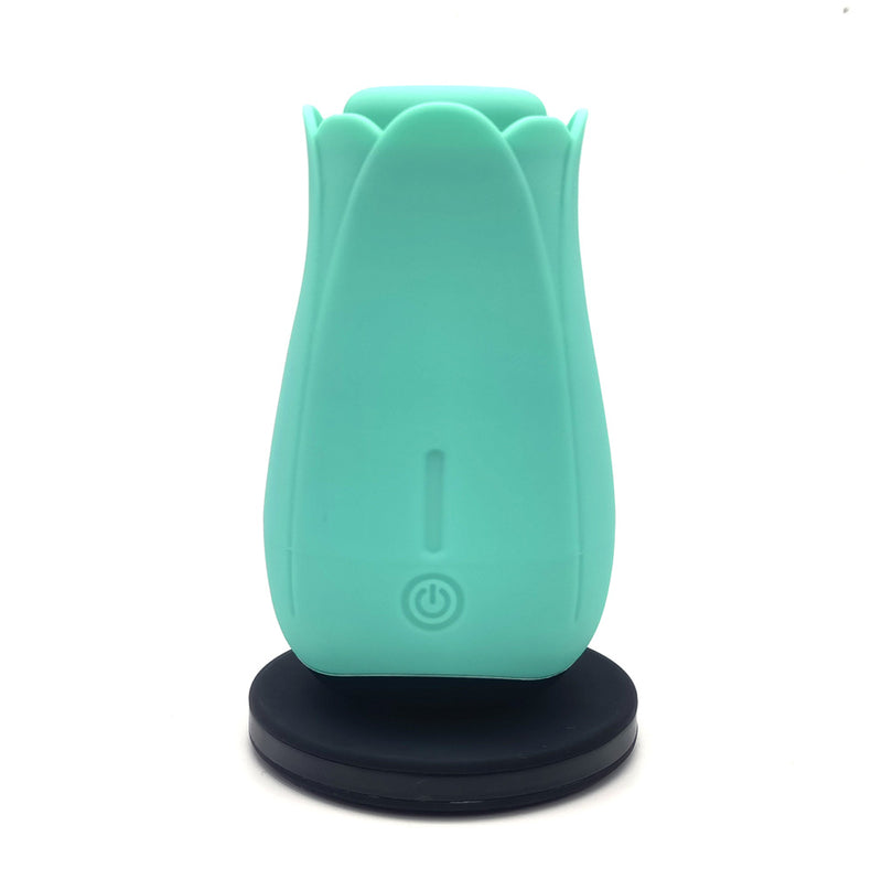 TULIP PRO 15-Function Silicone Suction Toy with Wireless Charge Teal Blue