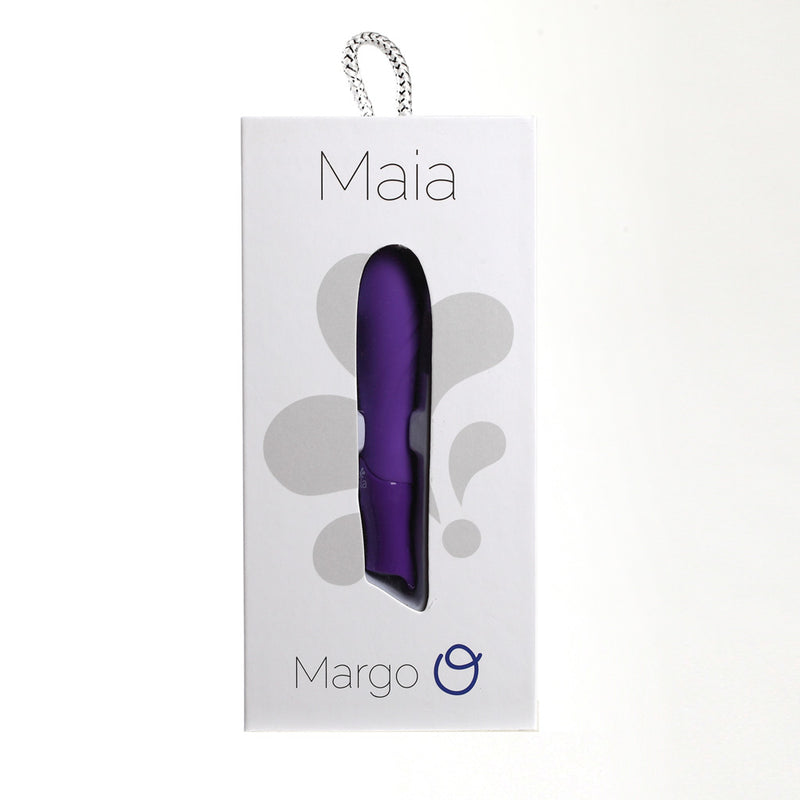 MARGO USB Rechargeable Silicone 10-Function Textured Bullet Vibrator - NEON PURPLE