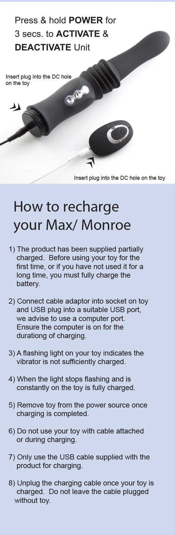 MAX USB Rechargable Silicone Thrusting Portable Love Machine