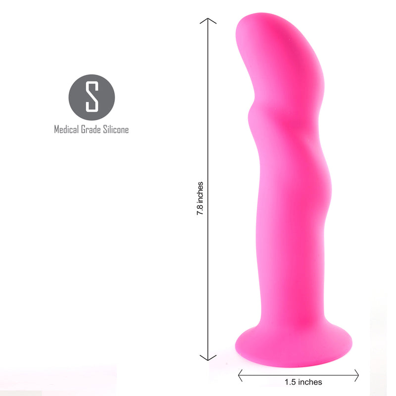 RILEY Silicone Swirled Dong - NEON PINK