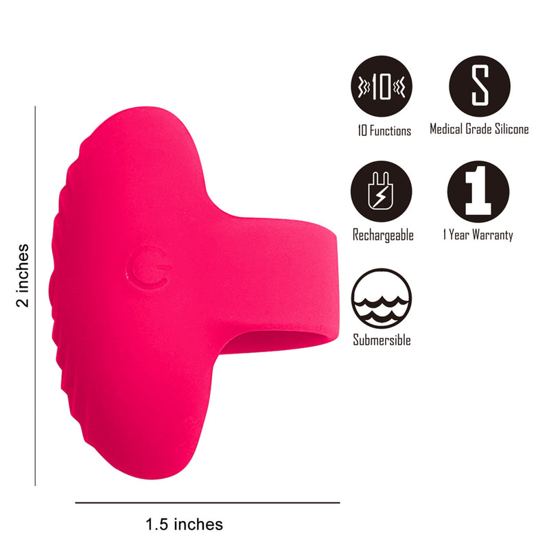 VIBELITE RUBY Rechargeable Silicone Vibrating Finger Ring