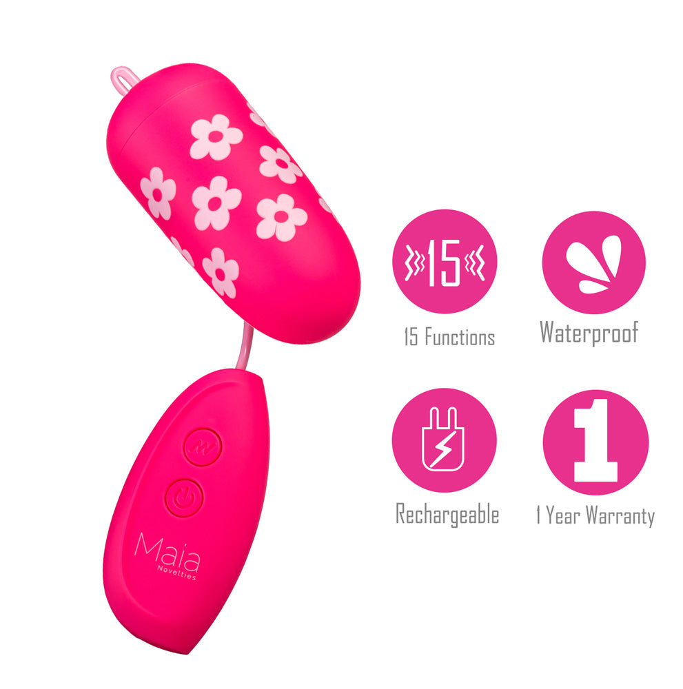 VIBELITE Rosie Rechargeable Wired Control Bullet Silicone Print maiatoys.com VIBELITE Rosie Rechargeable Wired Control Bullet Silicone Print maiatoys.com