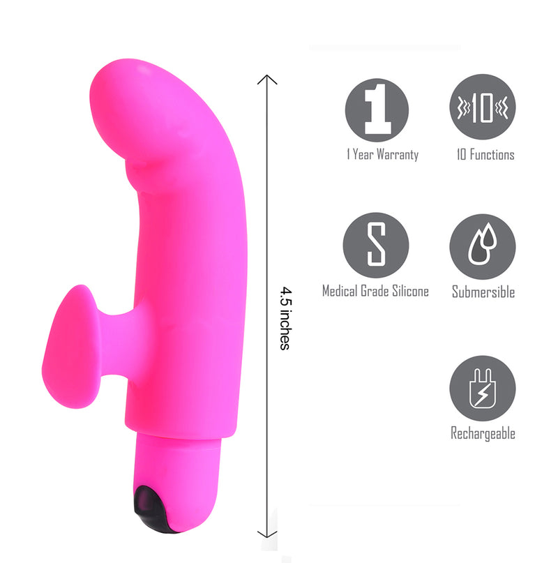 SADIE 10-FUNCTION SILICONE RECHARGEABLE FINGER VIBRATOR