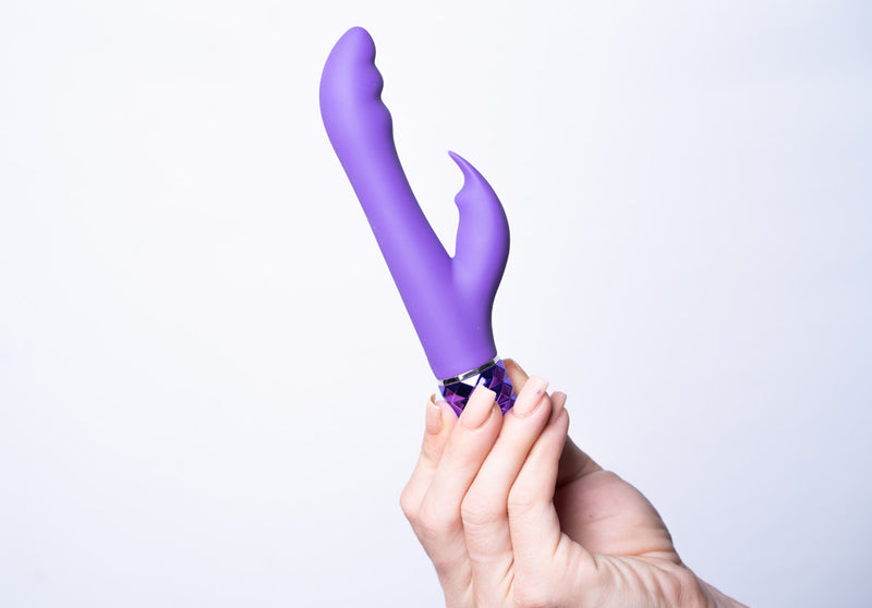 HAILEY Crystal Gems USB Rechargeable Silicone 10-Function G-Spot Vibrator Purple