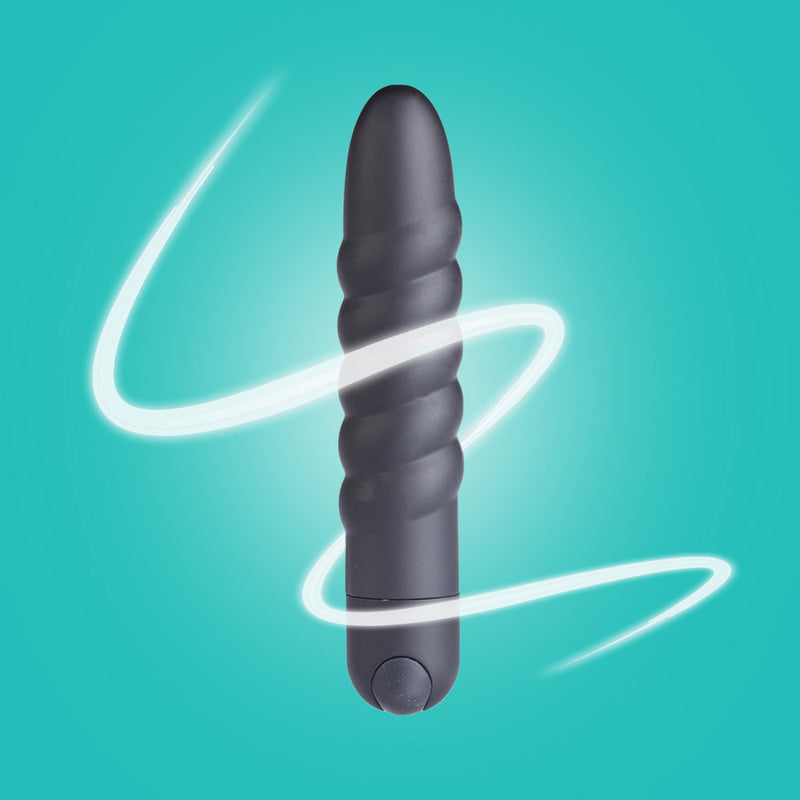 LOLA USB Rechargeable Silicone 10-Function Vibrating Twisty Bullet BLACK