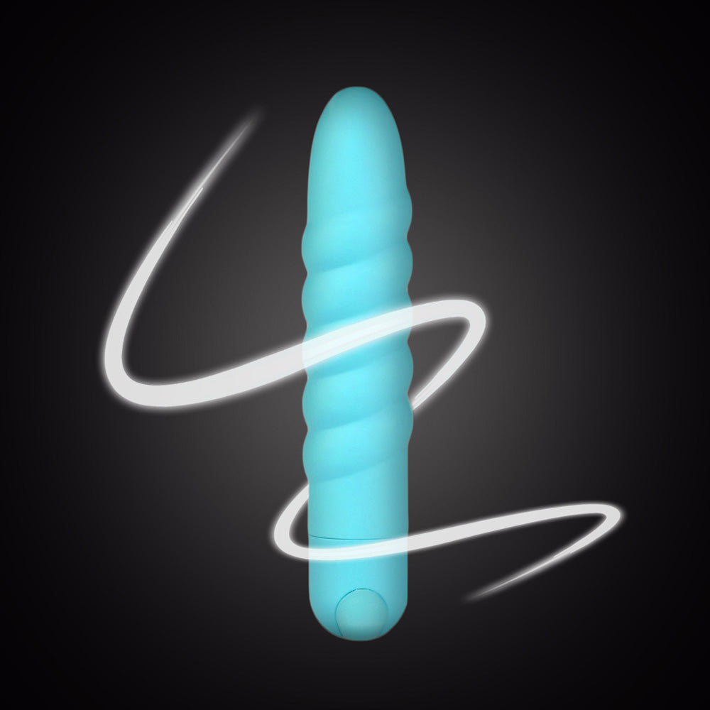LOLA USB Rechargeable Silicone 10-Function Vibrating Twisty Bullet Blu maiatoys.com LOLA USB Rechargeable Silicone 10-Function Vibrating Twisty Bullet Blu maiatoys.com