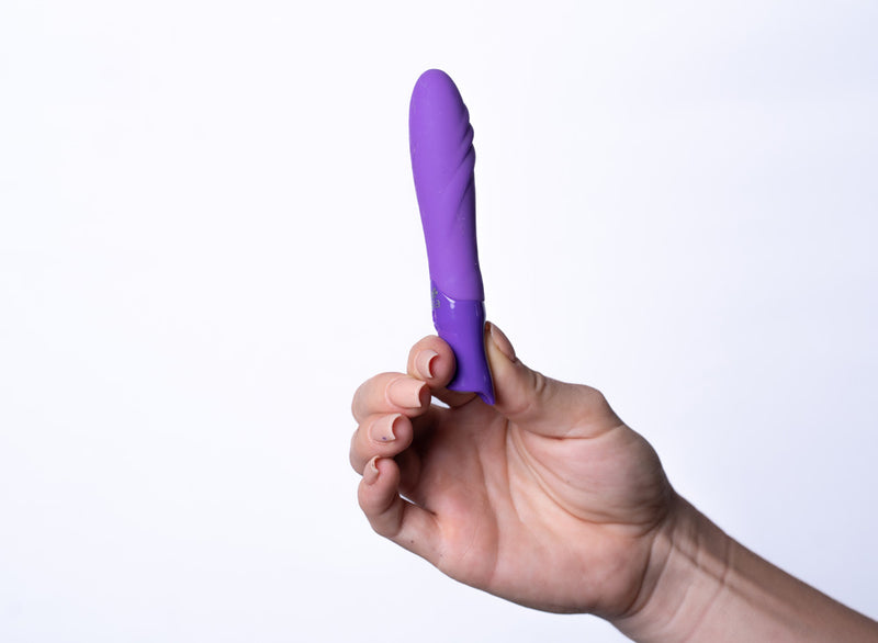 MARGO USB Rechargeable Silicone 10-Function Textured Bullet Vibrator - NEON PURPLE